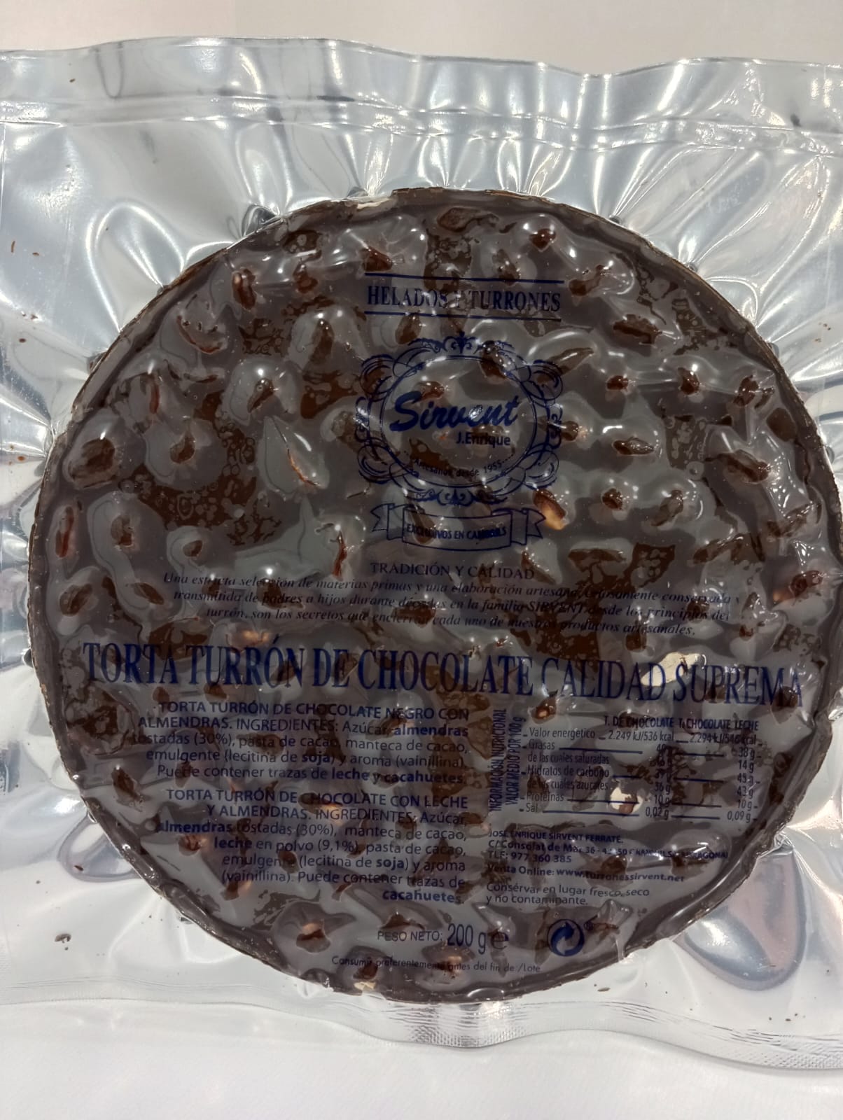 torta alicante chocolate negro sirvent